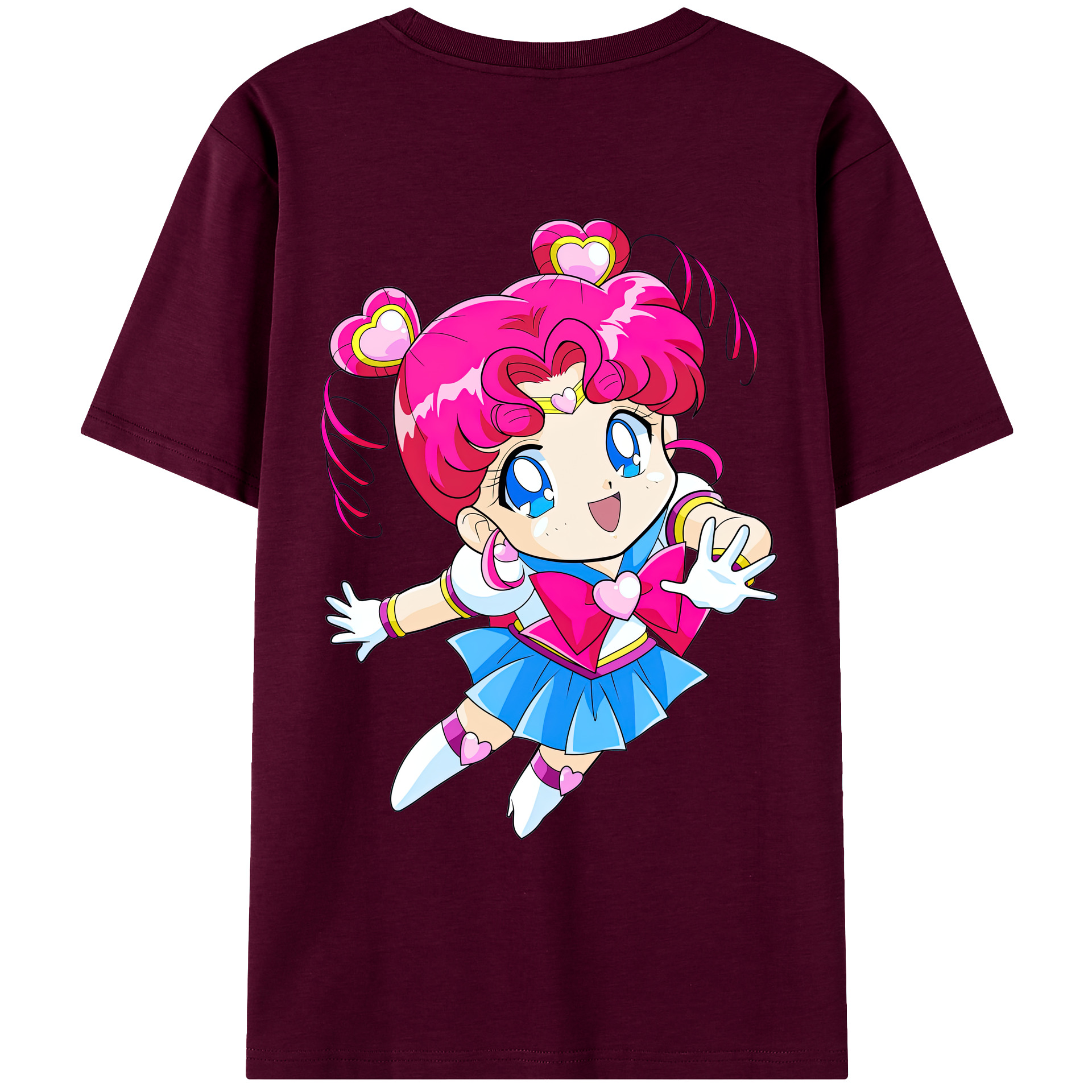 （画像用） 美少女戦士セーラームーン ちびうさ Sailor Moon Chibiusa Tsukino Usagi Small Lady Serenity レディース半袖Tシャツ(バックプリント)